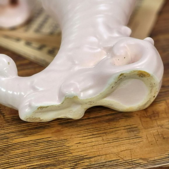 Cornucopia Ceramic Vase/Planter Pink and White set of 2 - Picture 9 of 12